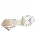 Zapato abierto con cinturon para mujer en piel blanca tacon 9 - Tallas disponibles:  34, 43, 45