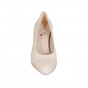 Escarpin pour femmes en cuir beige et nue talon 5 - Pointures disponibles:  42, 43, 44