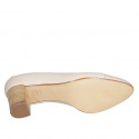 Escarpin pour femmes en cuir beige et nue talon 5 - Pointures disponibles:  42, 43, 44