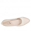 Escarpin pour femmes en cuir beige et nue talon 5 - Pointures disponibles:  42, 43, 44