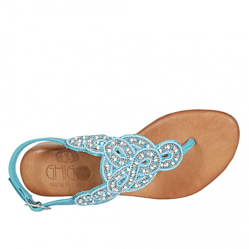 Turquoise rhinestone sandals sale