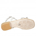 Sandale pour femmes en cuir blanc avec strass et talon 2 - Pointures disponibles:  32, 33