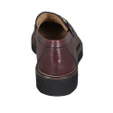 Woman's loafer in maroon leather with accessory heel 3 - Available sizes:  44, 45