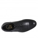 Zapato derby para hombre en piel negra con cordones y puntera - Tallas disponibles:  36, 37, 38, 46, 47, 48, 49, 50