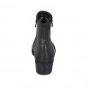 Woman's boot with zippers and fur lining in black leather heel 4 - Available sizes:  42
