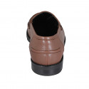 Woman's mocassin in light brown leather heel 2 - Available sizes:  32, 33, 42, 43, 44