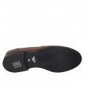 Woman's mocassin in light brown leather heel 2 - Available sizes:  32, 42, 43