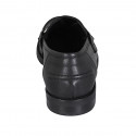Mocasino con accesorio para mujer en piel negra tacon 2 - Tallas disponibles:  32