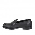 Woman's classic mocassin in black leather heel 2 - Available sizes:  32