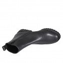 Bottines pour femmes avec fermeture éclair en cuir lisse noir avec talon 3 - Pointures disponibles:  33, 44
