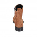 Botines para mujer en gamuza brun claro con cremallera tacon 3 - Tallas disponibles:  32, 42, 43, 44, 45