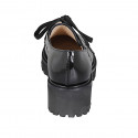 Woman's laced derby shoe in black patent leather heel 5 - Available sizes:  45