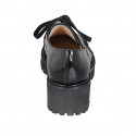 Woman's laced derby shoe in black patent leather heel 5 - Available sizes:  43, 45