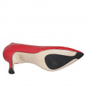 Zapato de salon puntiagudo para mujer en piel roja tacon 7 - Tallas disponibles:  33, 34, 43