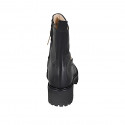 Bottines pour femmes avec fermeture éclair et accessoire en cuir noir talon 5 - Pointures disponibles:  33, 43