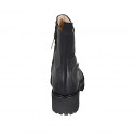 Woman's ankle boot with zipper and accessory in black leather heel 5 - Available sizes:  43