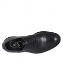 Elegant men's Oxford shoe with laces and captoe in black leather - Available sizes:  38