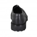 Scarpa derby elegante da uomo stringata in pelle nera con decorazioni Brogue - Misure disponibili: 46