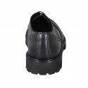 Zapato derby elegante para hombre en piel de color negro con cordones y diseño Brogue - Tallas disponibles:  36, 38, 46, 47