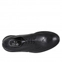 Scarpa derby elegante da uomo stringata in pelle nera con decorazioni Brogue - Misure disponibili: 46