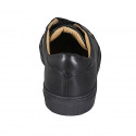 Chaussure à lacets pour hommes en cuir noir avec semelle amovible - Pointures disponibles:  36, 46, 48