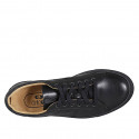 Zapato para hombre en piel negra con cordones y plantilla extraible - Tallas disponibles:  36, 46, 48