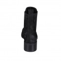 Woman's ankle boot with elastic bands and squared tip in black suede heel 4 - Available sizes:  32, 33