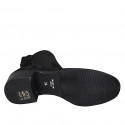 Woman's ankle boot with elastic bands and squared tip in black suede heel 4 - Available sizes:  32, 33