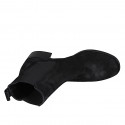 Woman's ankle boot with elastic bands and squared tip in black suede heel 4 - Available sizes:  32, 33