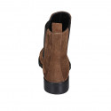 Botines para mujer en gamuza brun claro con elasticos tacon 3 - Tallas disponibles:  33, 43