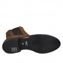 Woman's ankle boot in brown suede with elastic bands heel 3 - Available sizes:  43