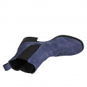 Bottines pour femmes avec elastiques en daim bleu talon 4 - Pointures disponibles:  33, 43, 46