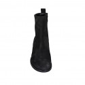 Bottines pour femmes avec fermeture éclair en daim noir talon 5 - Pointures disponibles:  32, 43