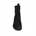Woman's ankle boot with zipper in black suede heel 5 - Available sizes:  32, 33, 42, 43, 46
