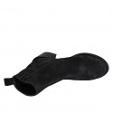 Bottines pour femmes avec fermeture éclair en daim noir talon 5 - Pointures disponibles:  32, 43