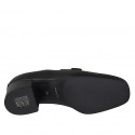 Woman's mocassin with accessory and elastic bands in black leather heel 5 - Available sizes:  43