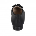 ﻿Woman's mocassin in black leather with tassels heel 2 - Available sizes:  33, 34, 46
