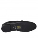 Mocasino con elastico y accesorio para mujer en piel negra tacon 2 - Tallas disponibles:  33, 43