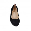 Zapato de salon redondeado para mujer en gamuza negra tacon 6 - Tallas disponibles:  32