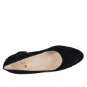 Woman's pump with rounded tip in black suede heel 6 - Available sizes:  32