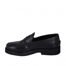 Mocassin sportif pour hommes en cuir noir - Pointures disponibles:  36, 37 2