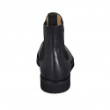Bottine pour hommes en cuir noir avec élastiques - Pointures disponibles:  36, 37, 47, 48