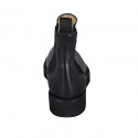 Bottines sportif pour femmes en cuir noir avec élastiques talon 3 - Pointures disponibles:  44, 45