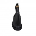Bottines sportif pour femmes en cuir noir avec élastiques talon 3 - Pointures disponibles:  44, 45