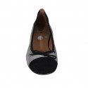 Woman's ballerina with bow and captoe in grey and black suede heel 2 - Available sizes:  33, 43, 44