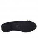 Ballerine avec noeud et bout droit pour femmes en daim bleu talon 2 - Pointures disponibles:  33