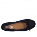 Ballerine avec noeud et bout droit pour femmes en daim bleu talon 2 - Pointures disponibles:  33