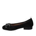 Woman's ballerina with chain in black suede heel 2 - Available sizes:  33