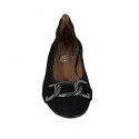 Woman's ballerina with chain in black suede heel 2 - Available sizes:  33