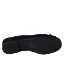 Ballerine avec fleur pour femmes en daim noir talon 2 - Pointures disponibles:  32